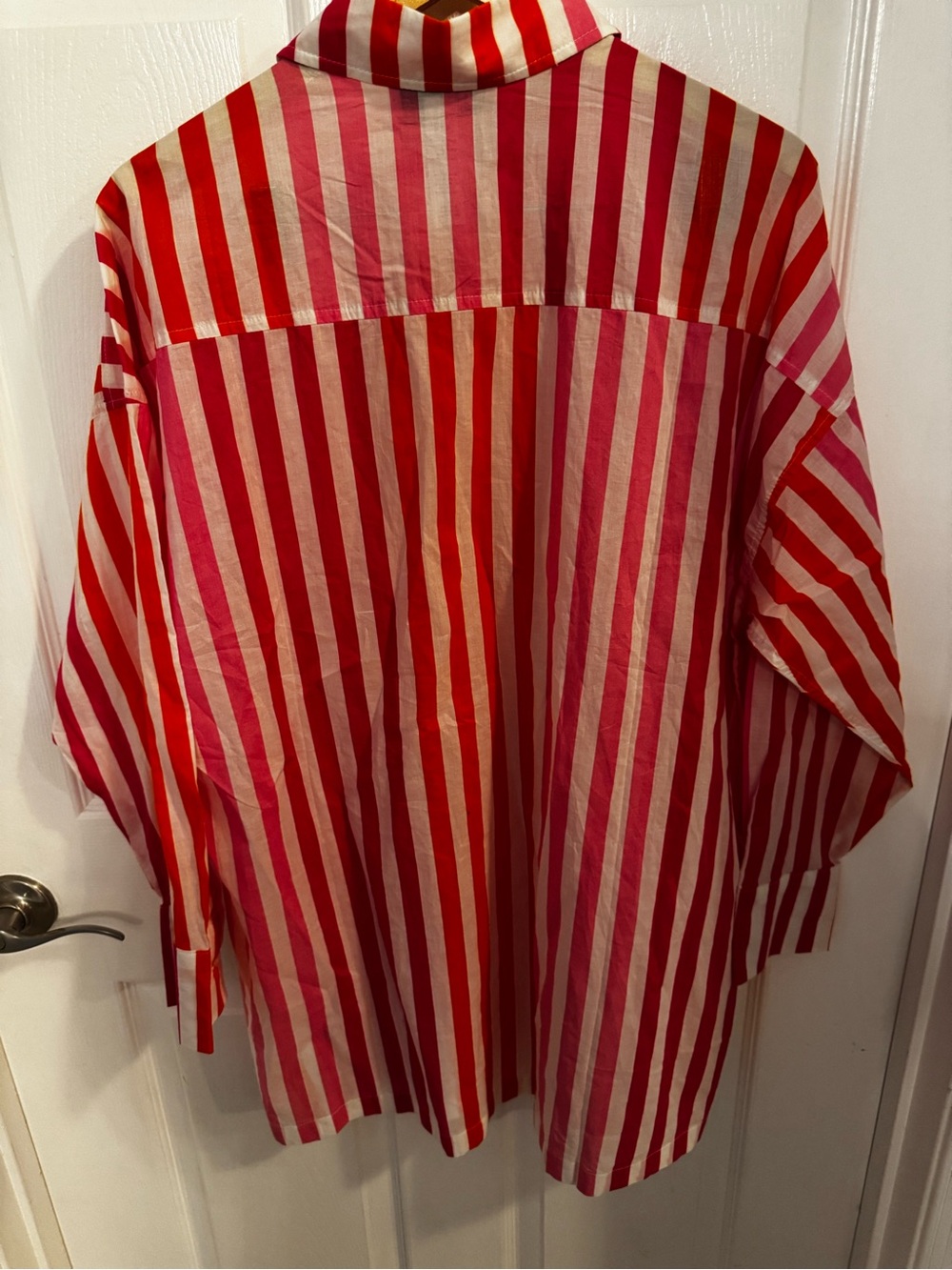Beach Riot Pink, Red and Orange Striped Button-Down Shirt - Picture 3 of 5